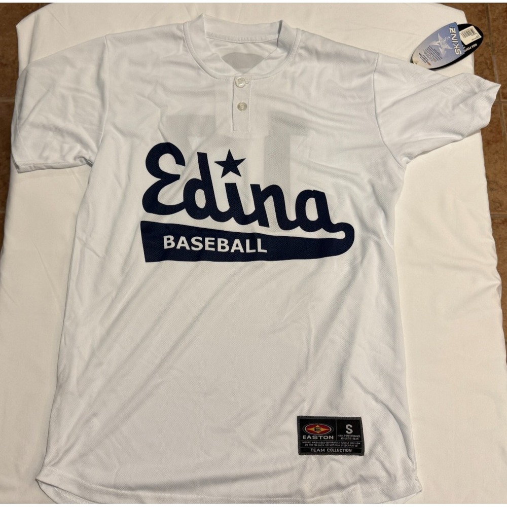 Easton Edina Baseball Shirt - White - #17 - Size S - NEW With Tags